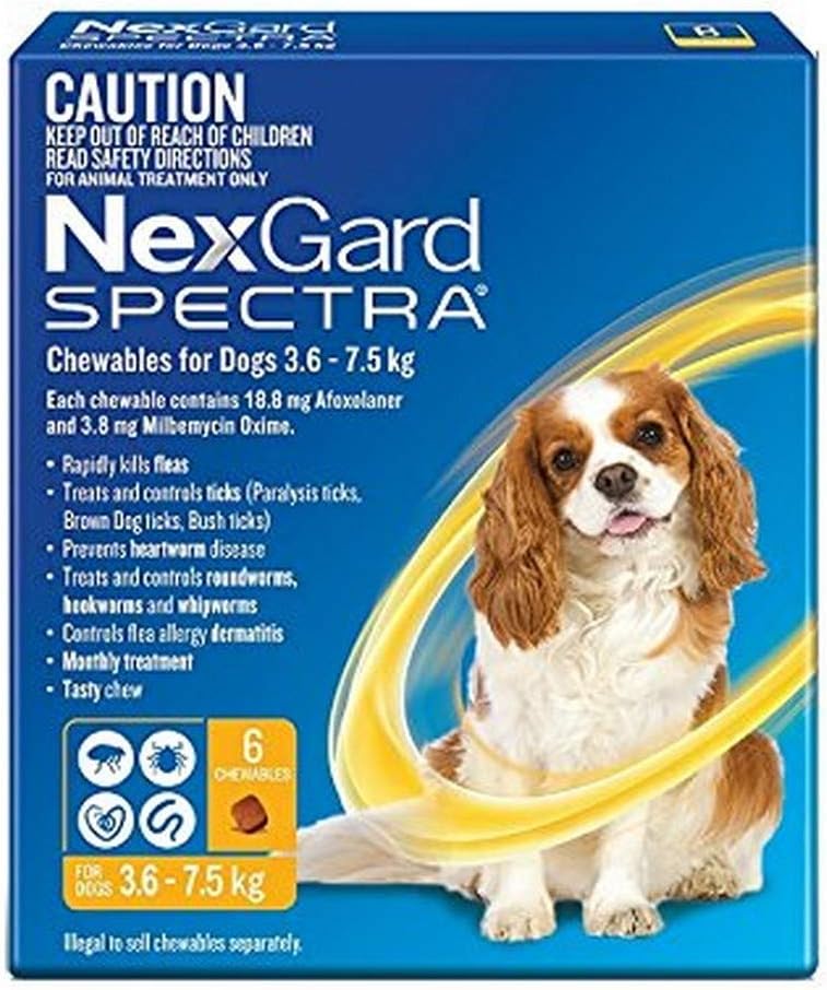 Nexgard - Spectra Small Dogs (3.6 - 7.5kg) Yellow