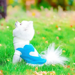 GAHOSG - Blue Heart Dog & Cat Turtleneck Sweater - Petservo