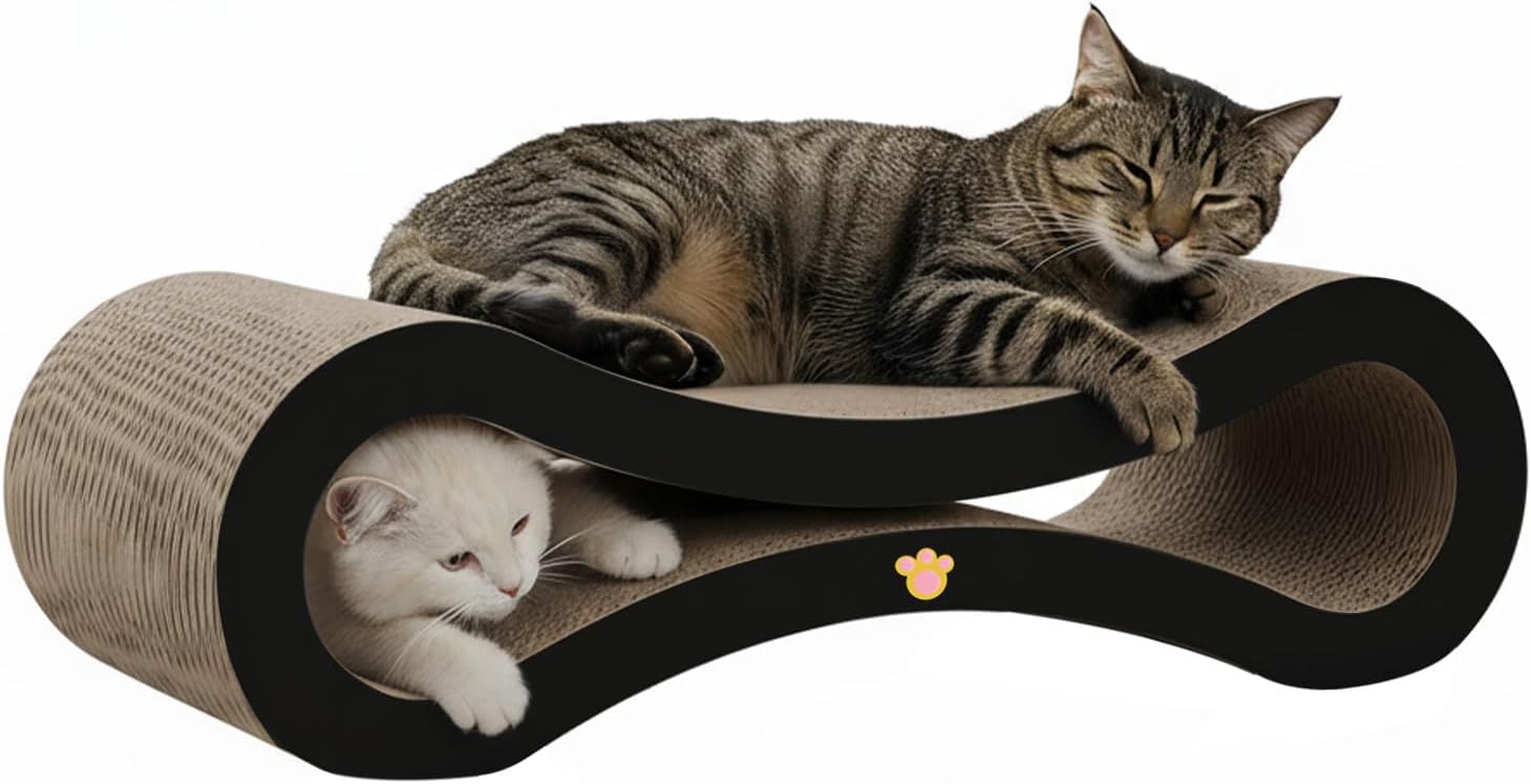 Pawz Scratcher Lounging Calming Bed for Indoor Large Cats with Organic Catnip at Pet Servo