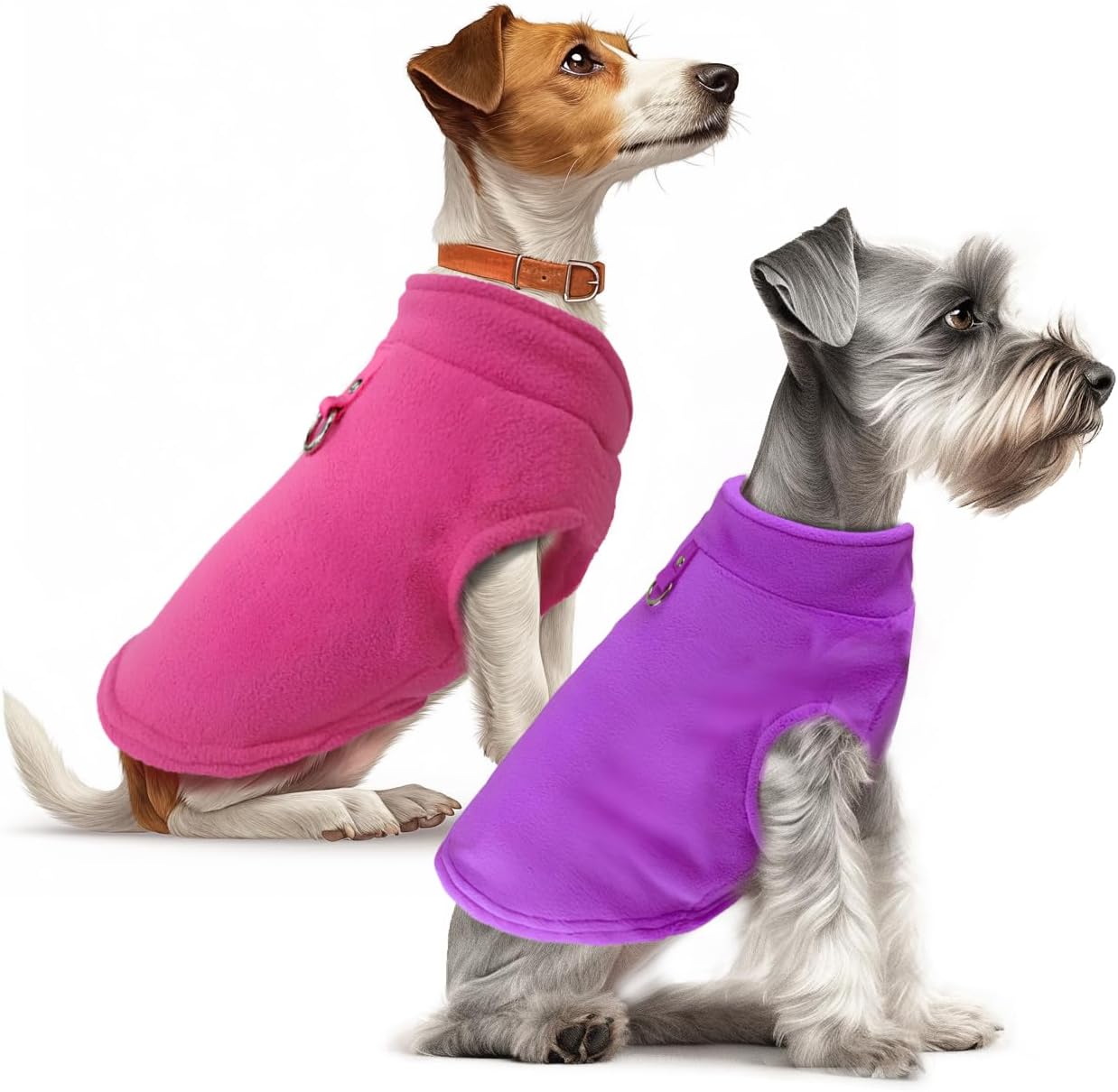 Viiotu - 2-Pack Fleece Dog & Cat Winter Coats (M) - Petservo