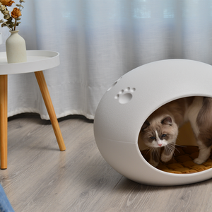 YES4PETS Cave Cat Bed & Puppy House White, Medium Size - Pet Servo