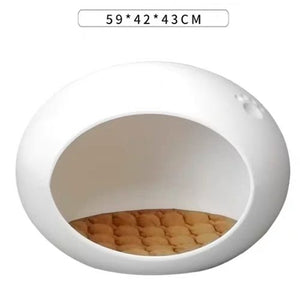 YES4PETS Cave Cat Bed & Puppy House White, Medium Size - Pet Servo