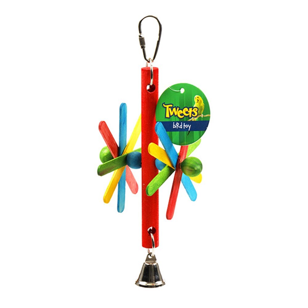 YES4PETS - 3x Hanging Swing Bird Toy with Bells for Parrots - Petservo