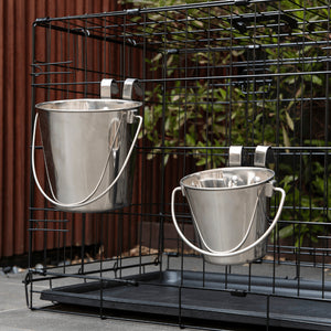 YES4PETS 2x1.9L Stainless Steel Pet Parrot Feeder Water Bowls PetServo