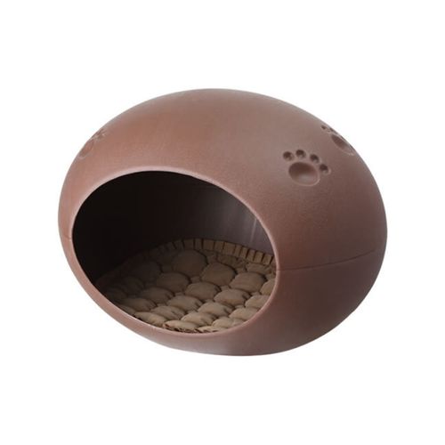 YES4PETS Cave Cat Bed & Puppy House - Brown, Medium Size - Pet Servo