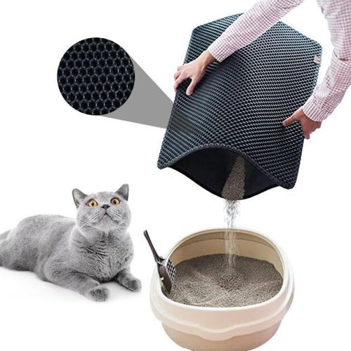 YES4PETS 2 x Double Layer Cat Litter Tray Trap Catch Mat - PetServo
