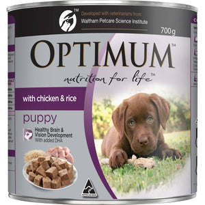 Optimum - Puppy Wet Dog Food With Chicken & Rice Can 700g - Petservo