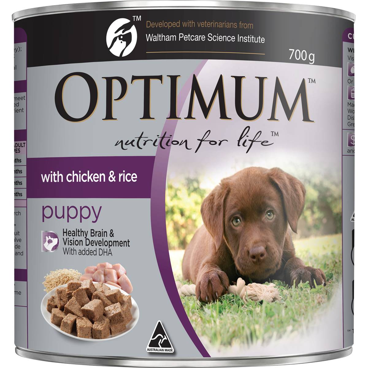 Optimum - Puppy Wet Dog Food With Chicken & Rice Can 700g - Petservo