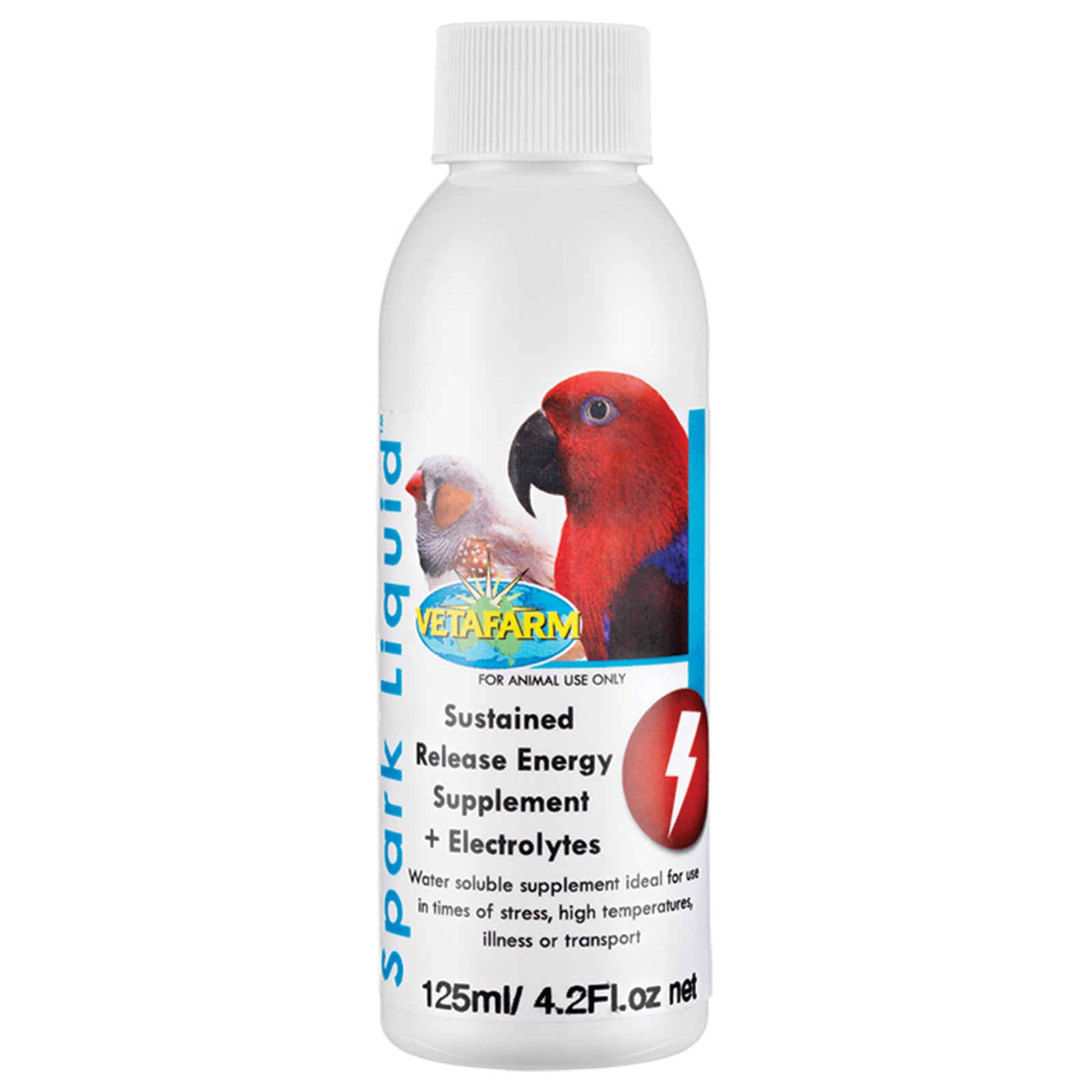 VetaFarm Spark Liquid supplement bottle 125 ml for animals on a white background at Pet Servo