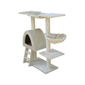 YES4PETS 100cm Beige Cat Scratching Post Tree Scratcher House_Petservo