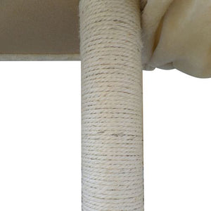 YES4PETS 100cm Beige Cat Scratching Post Tree Scratcher House_Petservo