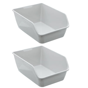 Two white storage bins on a white background at Pet Servo