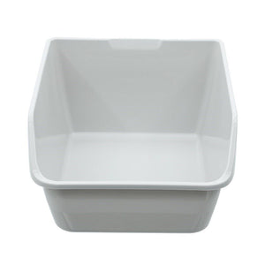 White plastic bin on a white background at Pet Servo