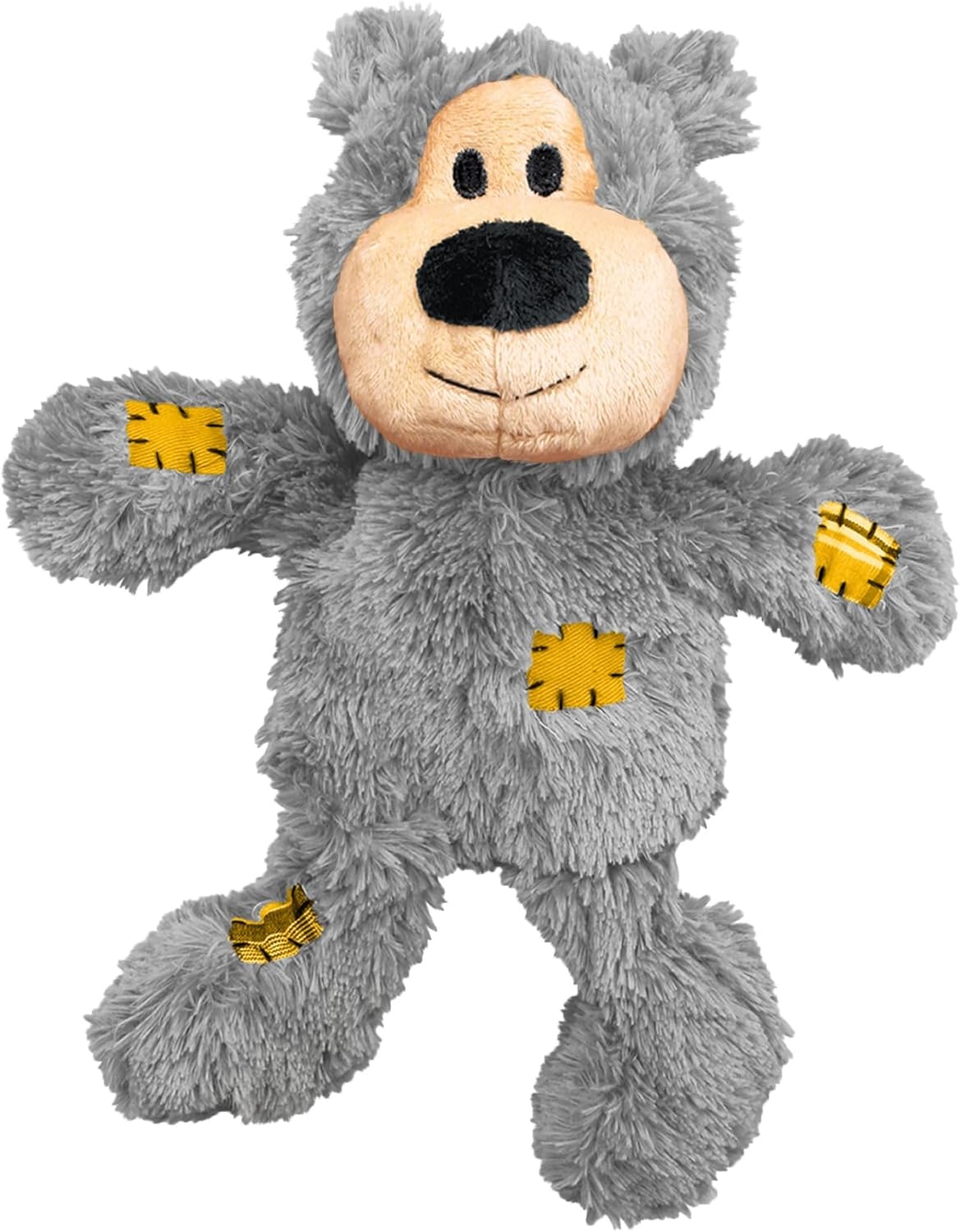 Gray plush toy with a smiling face on a white background at Pet Servo