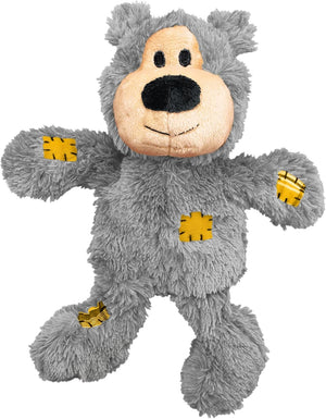 Gray plush toy with a smiling face on a white background at Pet Servo
