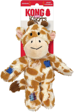 KONG plush giraffe toy with packaging on a white background at Pet Servo