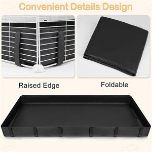 Black tray with raised edge and foldable design on a white background at Pet Servo