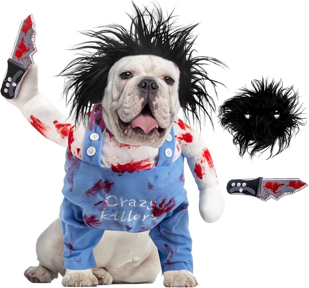 Hapurs - Pet Deadly Doll Novelty Halloween Christmas Dog Costume