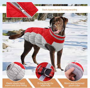 OUOBOB - Red Waterproof Dog Coat w/Harness - Petservo