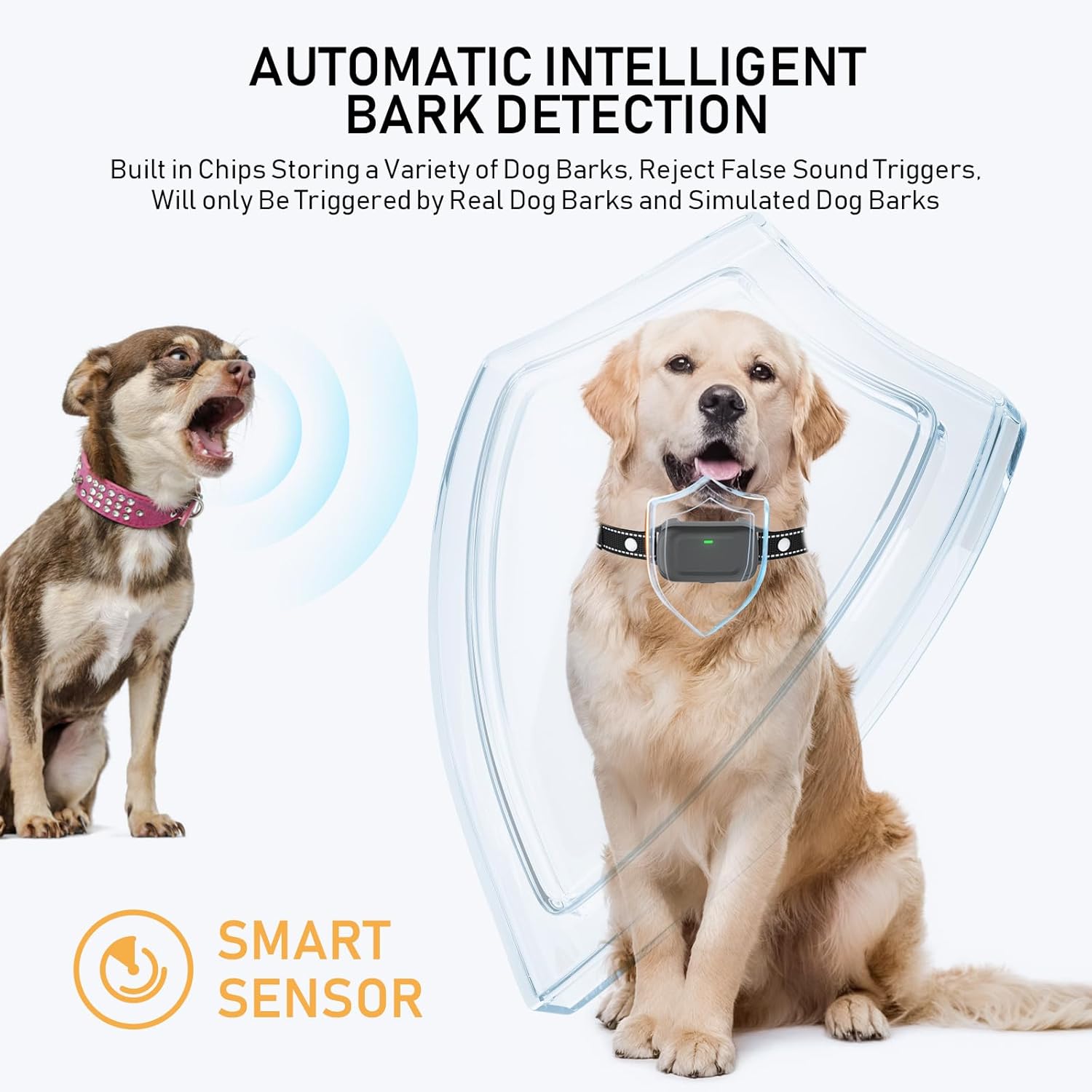 Honey Paws - Dog Bark Collar, Ultrasonic Dog Bark Control No Shock