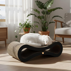 Pawz Scratcher Lounging Calming Bed for Indoor Large Cats with Organic Catnip at Pet Servo