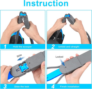 Step-by-step instructions for using a product with images of hands holding and operating it at Pet Servo
