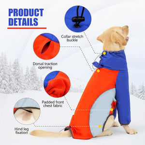 ODSSDAPU - Red + Blue Waterproof Dog Jacket - Petservo