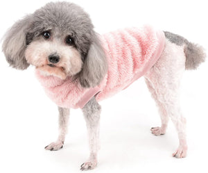 Pink Cozy Fleece Dog Sweater – Winter Warm w/D-Ring - Petservo