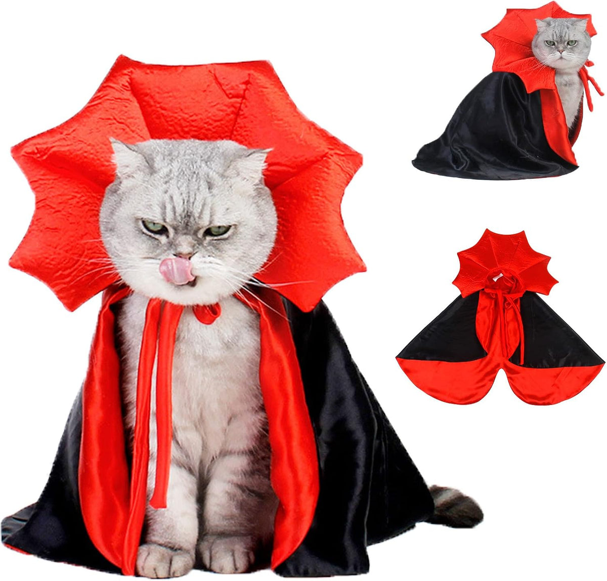 Qidelong - Halloween Vampire Cloak & Witch Costume for Dogs & Cats