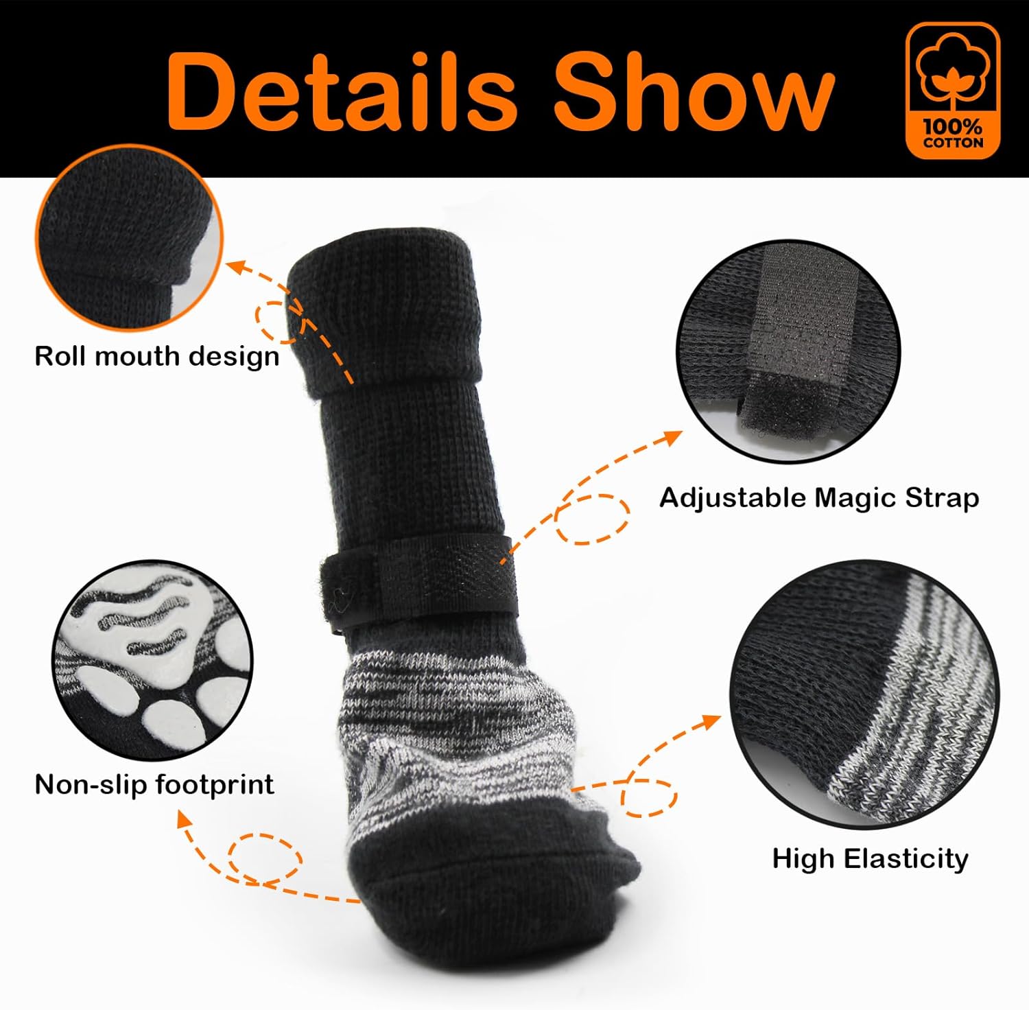 Monlida - Anti-Slip Dog Socks with Adjustable Straps - Petservo