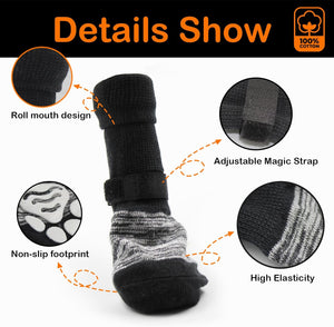 Monlida - Anti-Slip Dog Socks with Adjustable Straps - Petservo