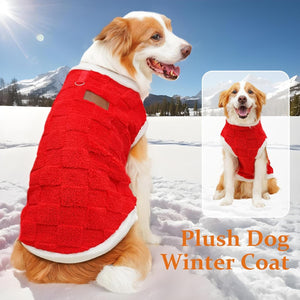 Generic - Red Plush Dog Winter Coat for Pets - Petservo