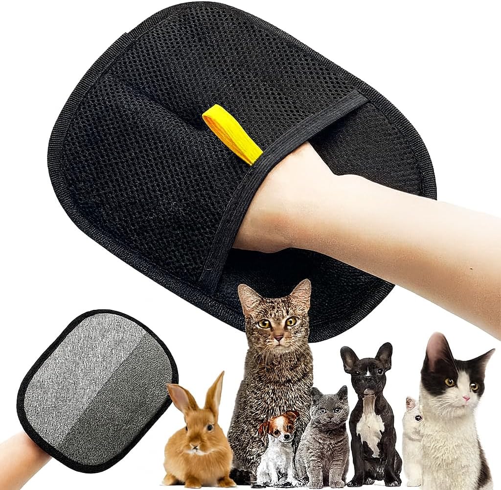 MAEBLA - Pet Hair Remover Glove, Two-Way Static Cleaning Grooming Glove Reusable Hair Removal Mitt (1PC)