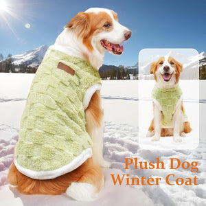 Generic - Green Plush Dog Winter Coat for Pets - Petservo