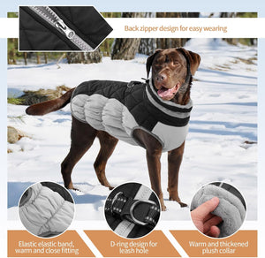 OUOBOB - Waterproof Dog Coat w/Harness - Black - Petservo