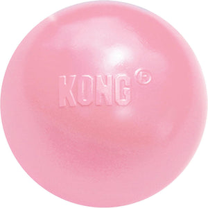 A pink Kong dog toy ball with the brand name embossed on the front, shown against a plain white background at Pet Servo