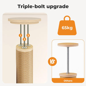 Comparison of a stool with triple-bolt upgrade and a standard stool, highlighting weight capacity at Pet Servo