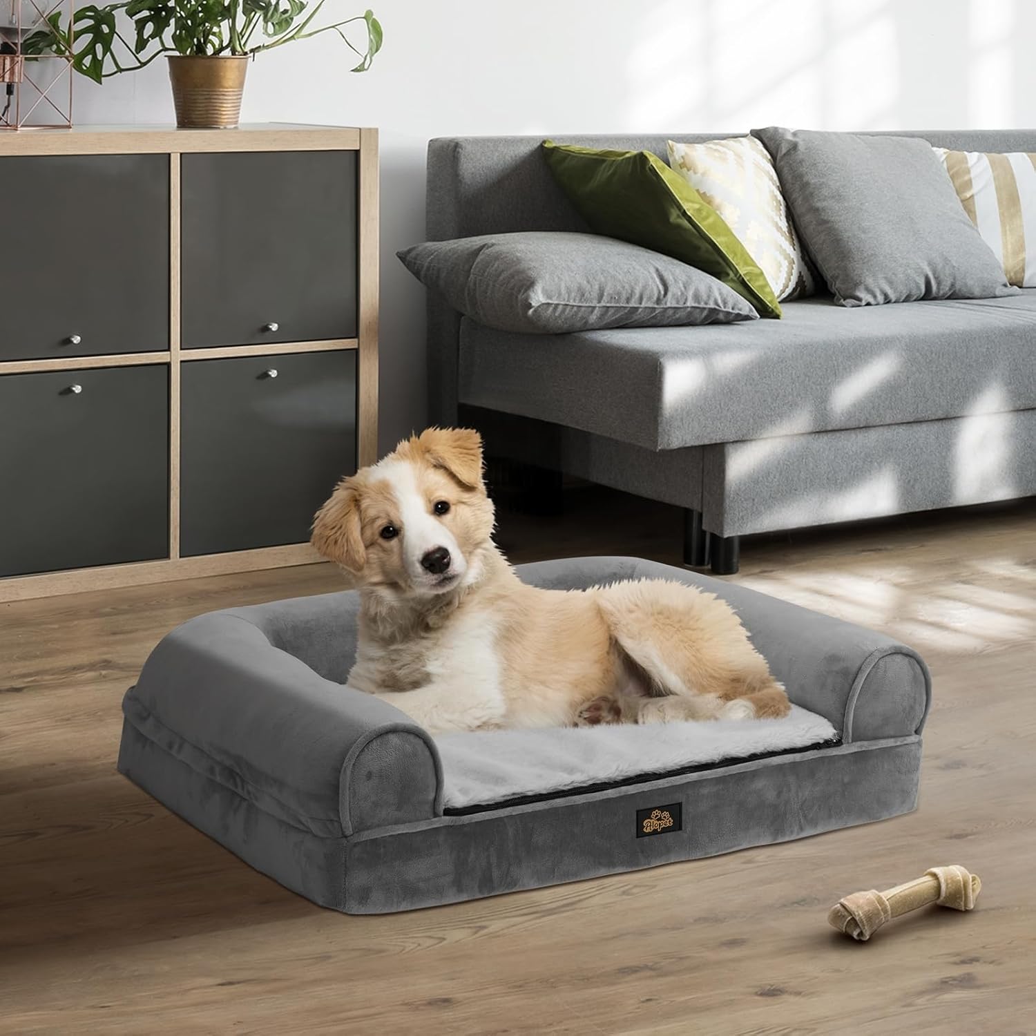 Alopet - Dog Beds with Memory Foam Orthopedic Pet Bed Sofa