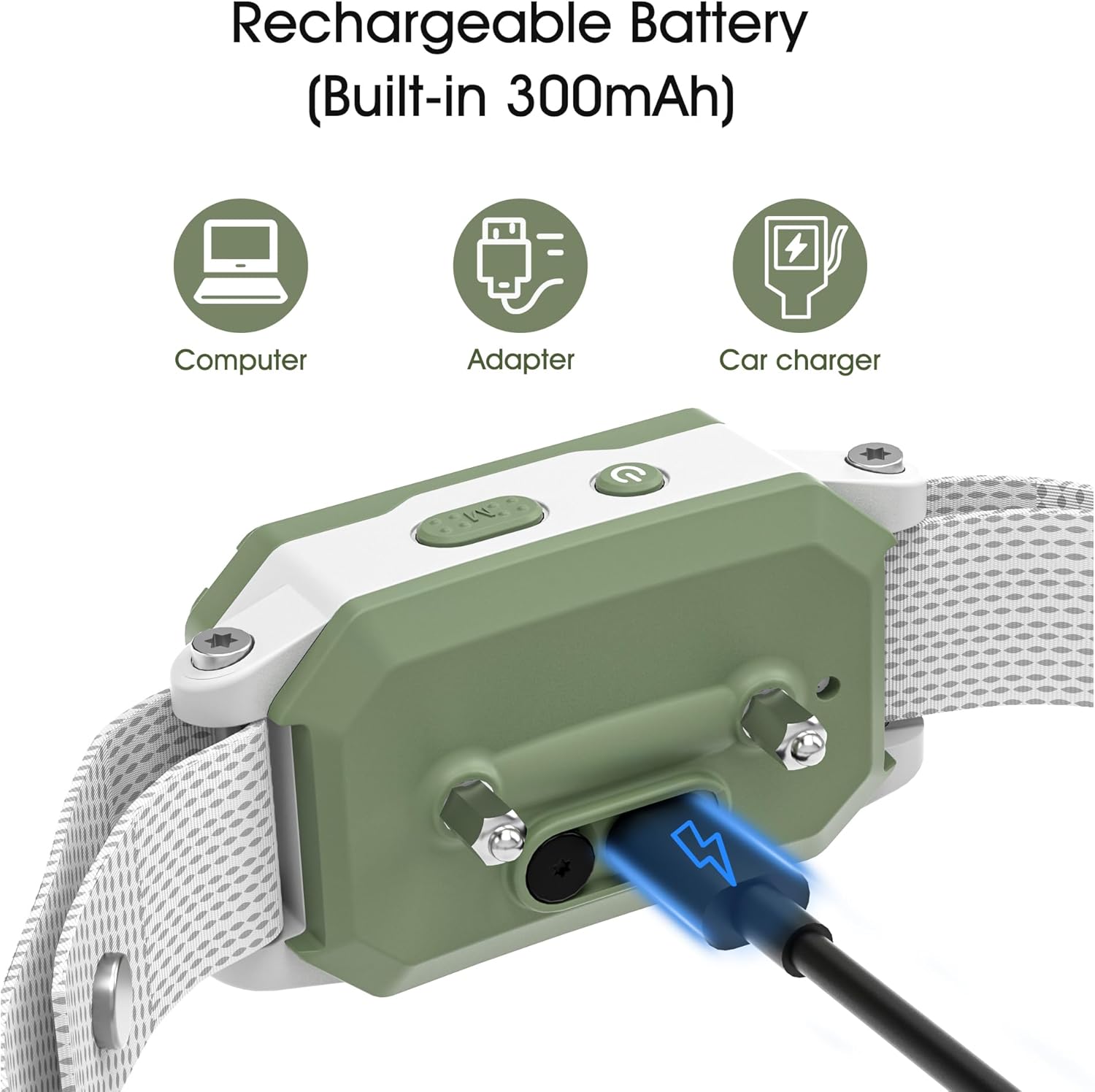 Green and white electronic device with rechargeable battery feature on a white background at Pet Servo