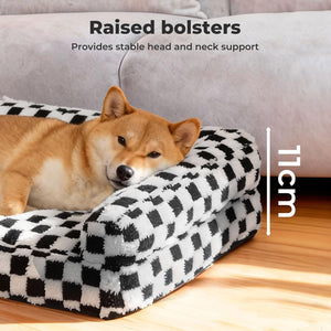 PaWz Rectangle Plush Dog Sofa with Supportive Foam Bolster with Waterproof Lining at Pet Servo
