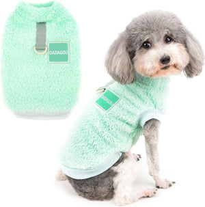 Green Fleece Dog Sweater – Cozy Winter Wear w/D-Ring - Petservo