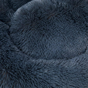 PaWz - Anti-Anxiety Soft Fuzzy Comfy Machine Washable Dog Bed in Faux Fur, Dark Grey at Pet Servo