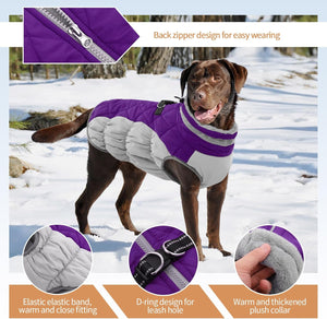OUOBOB - Waterproof Dog Coat w/Harness - Purple - Petservo