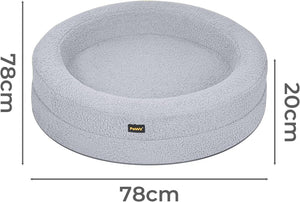Pawz Orthopedic Donut Dog Bed with Memory Foam & Removable Cover for Large Dogs (Light Grey) at Pet Servo