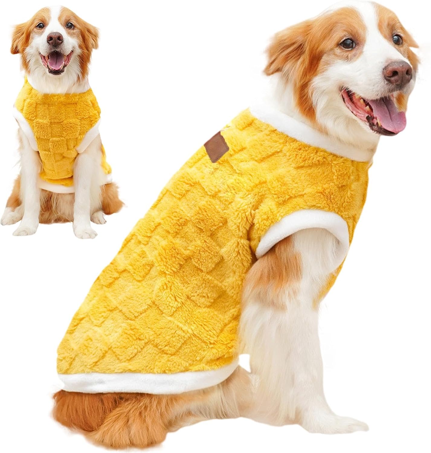 Generic - Yellow Plush Dog Winter Coat for Pets - Petservo