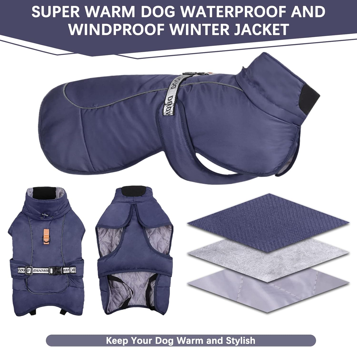 ROZKITCH - Reflective Fleece Dog Coat - XXL - Petservo