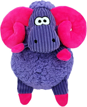 Purple and pink plush toy with a smiling face on a white background at Pet Servo