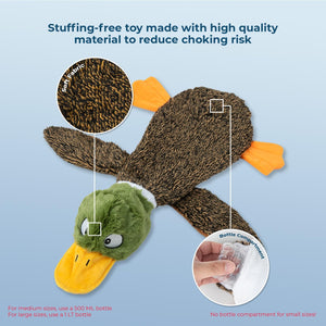 Stuffing-free toy with high-quality material on a light blue background at Pet Servo