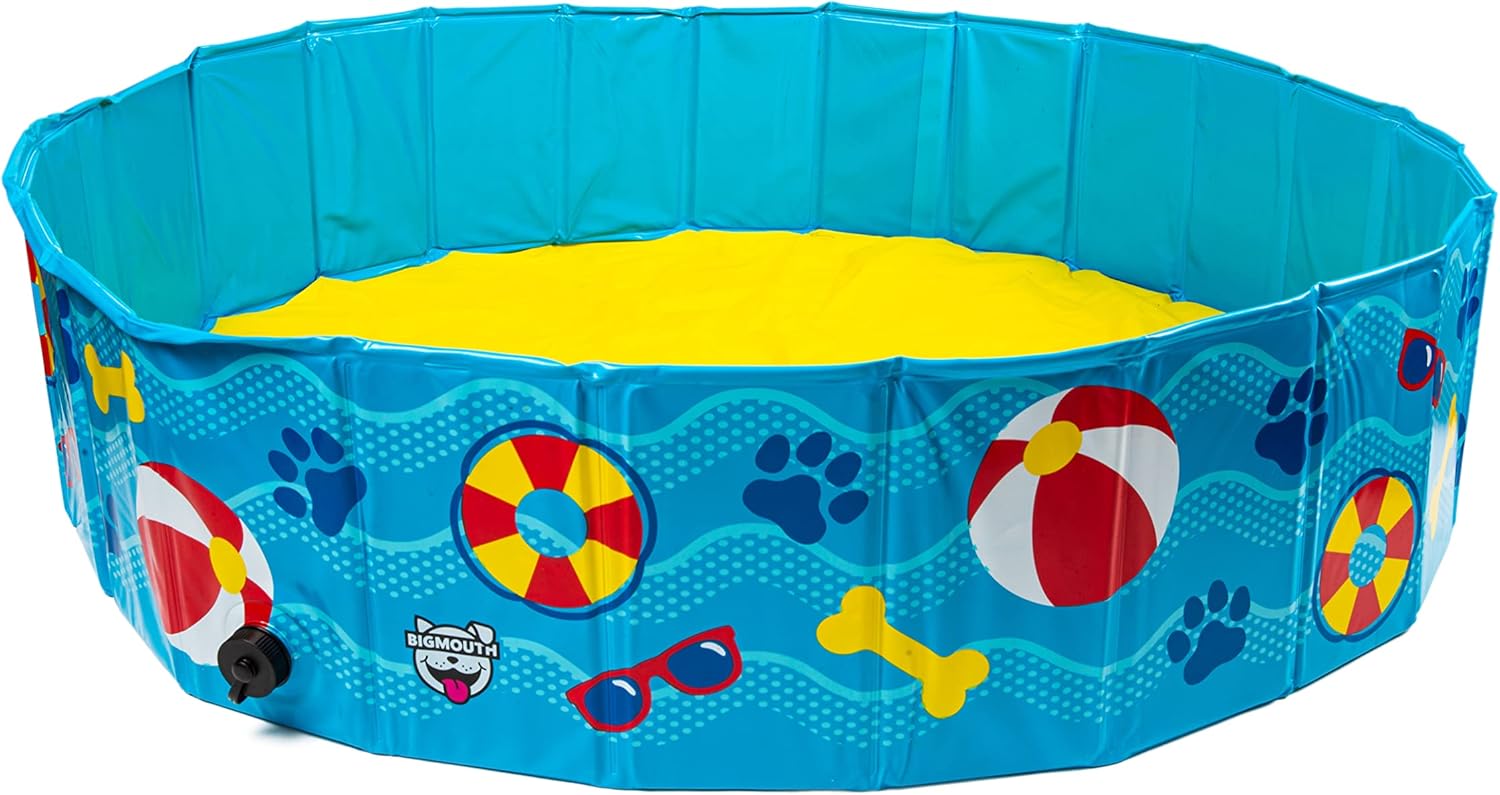 Children's inflatable pool with beach-themed design on a white background at Pet Servo