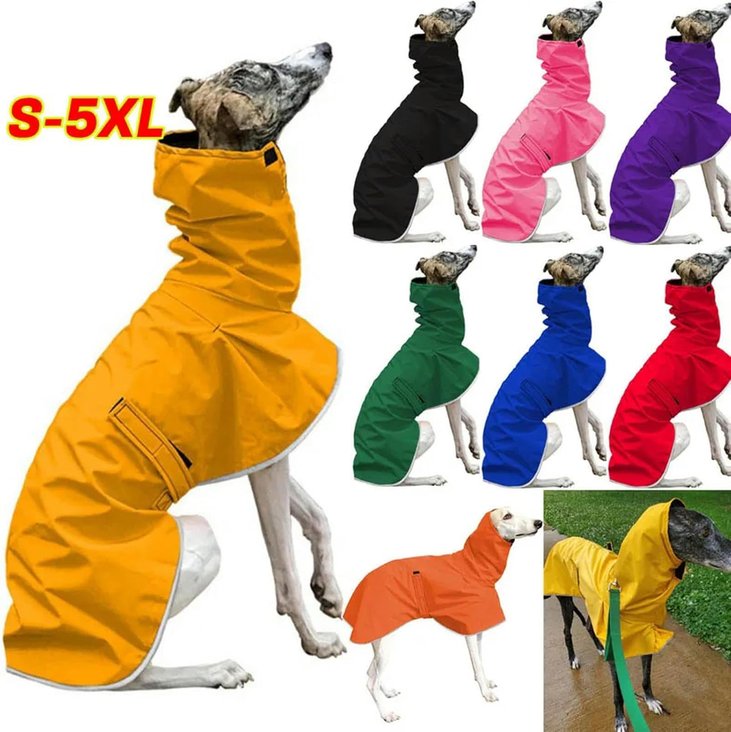 Orange Waterproof Fleece Coat for Whippets & Greyhounds - Petservo